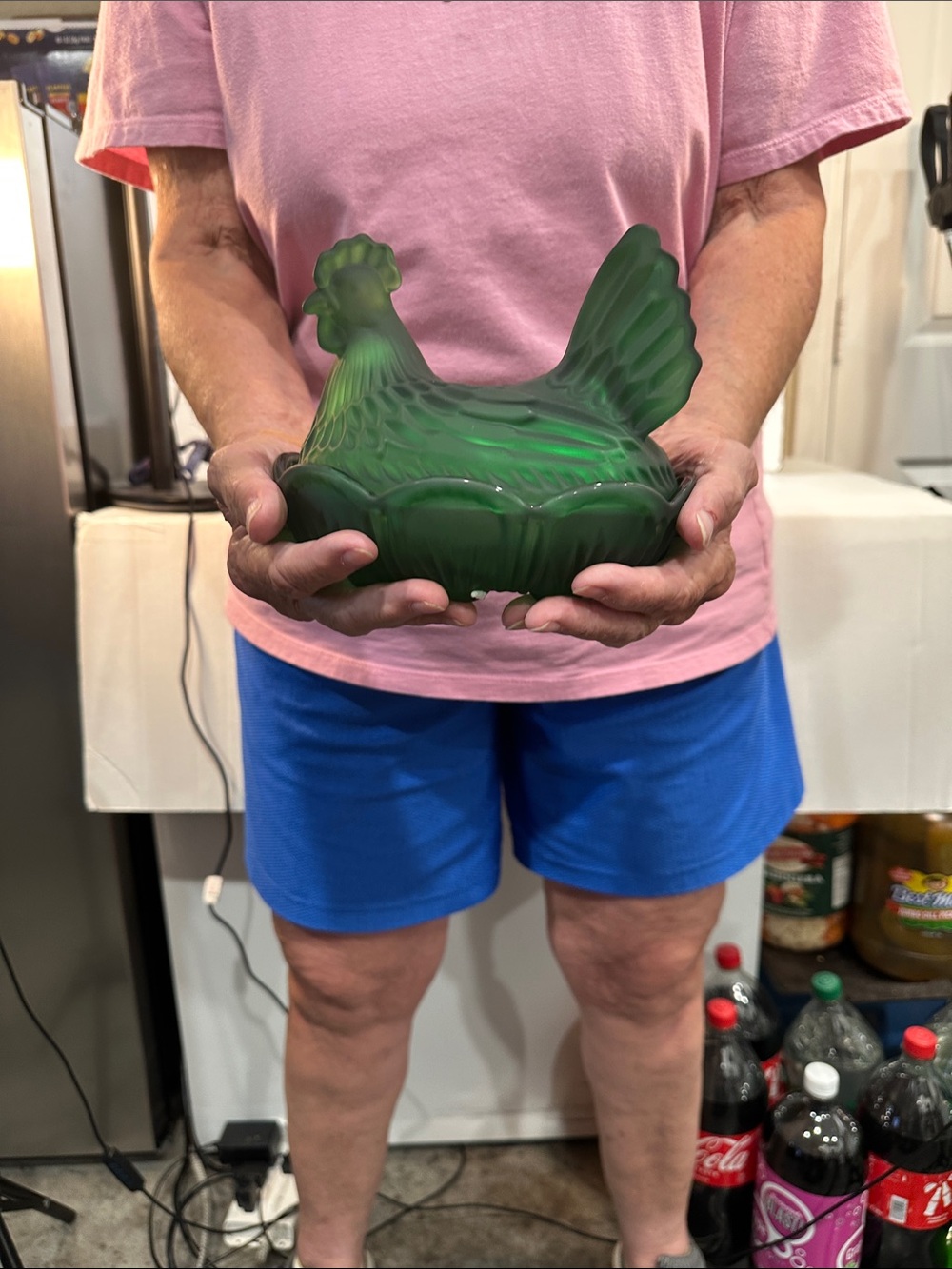 Green Hen-Shaped Decorative Dish for Habitat and Home